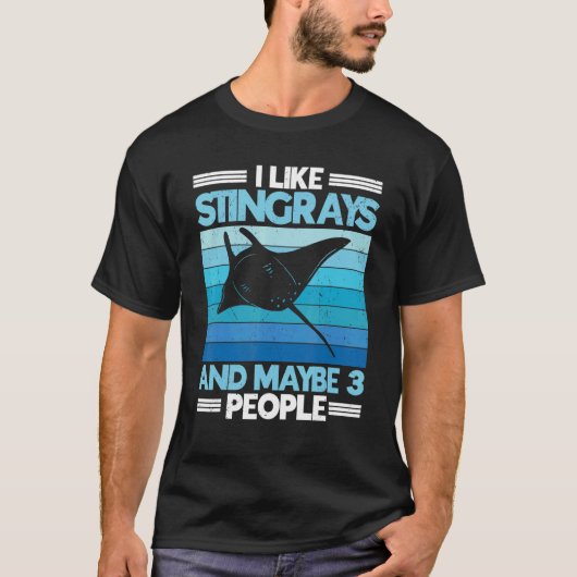 スティングレイマンタレイシーライフ動物海動物 Tシャツ (正面)