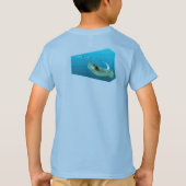 スティングレイ移動!デザイングラデーション青の背景 | Tシャツ (裏面)