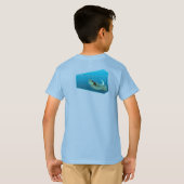 スティングレイ移動!デザイングラデーション青の背景 | Tシャツ (裏面フル)