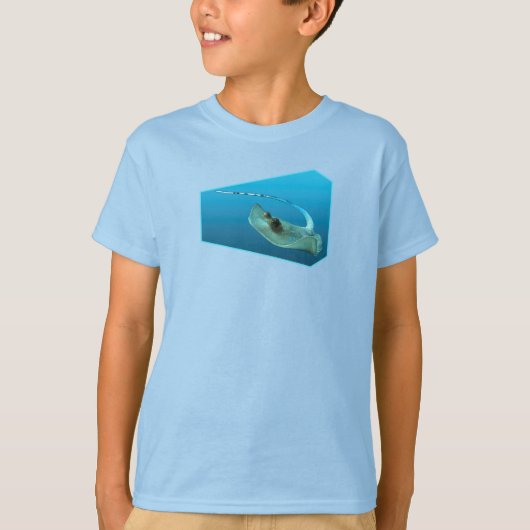 スティングレイ移動!デザイングラデーション青の背景 | Tシャツ (正面)