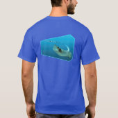 スティングレイ移動!デザイングラデーション青の背景 | Tシャツ (裏面)