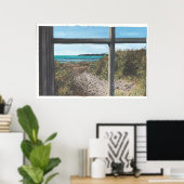 スティンソンビーチスナックバーウィンドウから表示 ポスター (ホームオフィス)