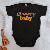 スティービーレトロ70のマスタードヒッピーGroovyベビーベビー ベビーボディスーツ
