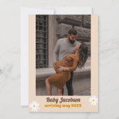 スティービー レトロ70年代 ダイシーピース グルービー ベイビーシャワー 招待状 (裏面)