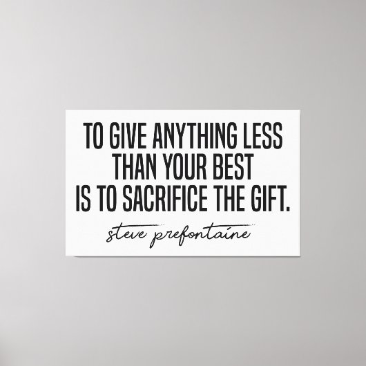 スティーブプレフォンテーヌ引用文 キャンバスプリント (正面)