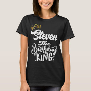 スティーブンザ誕生日キングハッピーバースデーメンズT Tシャツ