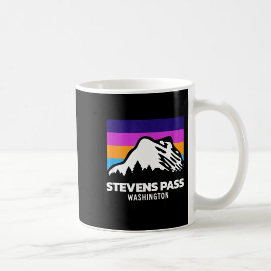 スティーブンスパス ワシントン州の山岳スキー コーヒーマグカップ (右)