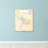 スティーブンス・ポイント、エルロイ、ヴォネウォックの地図 キャンバスプリント (インサイチュ (ウッドフロア))