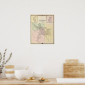 スティーブンス・ポイント、エルロイ、ヴォネウォックの地図 ポスター (キッチン)