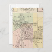 スティーブンス・ポイント、エルロイ、ヴォネウォックの地図 ポストカード (正面/裏面)