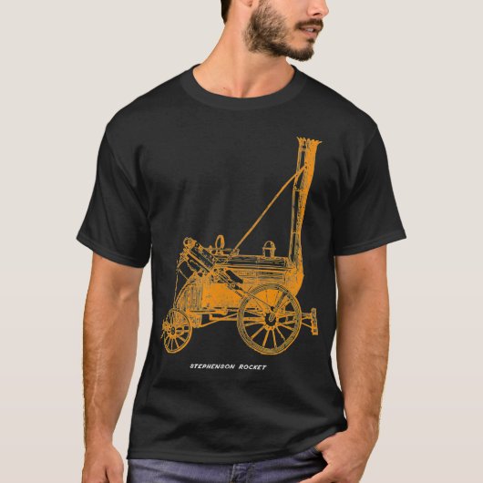 スティーブンソンのロケット蒸気機関車 Tシャツ (正面)