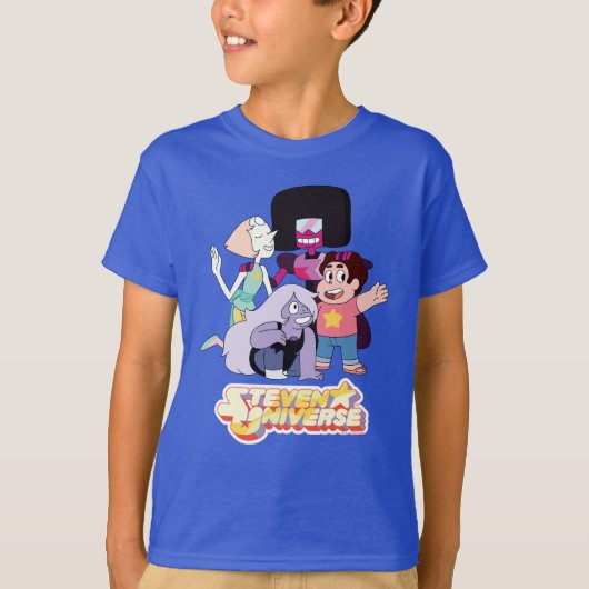 スティーブン宇宙 | Crystal Gem Group Huddle Tシャツ (正面)