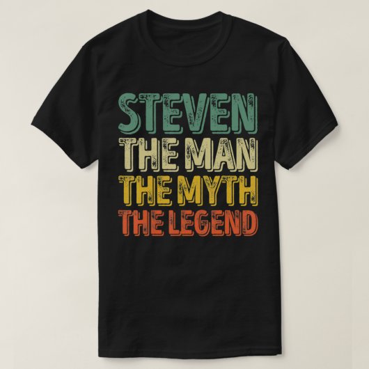 スティーブン男の神話の伝説の名Ste Tシャツ (デザイン正面)