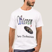 スティーブン、ダーツ技術者ロゴ、 Tシャツ (正面)