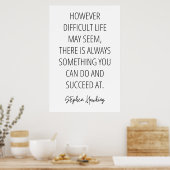 スティーブン・ホーキング感動的引用文 ポスター (キッチン)