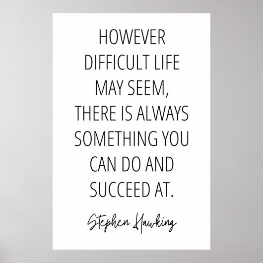 スティーブン・ホーキング感動的引用文 ポスター (正面)