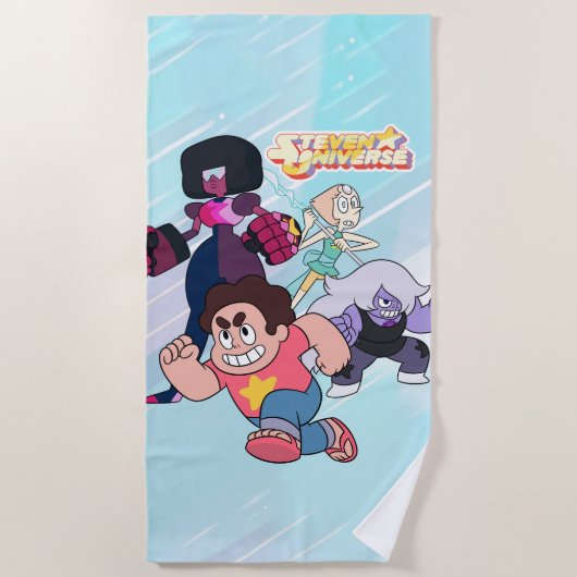 スティーブン・ユニバース | Crystal Gem Groupアクション ビーチタオル (正面)