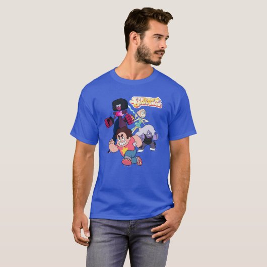 スティーブン・ユニバース | Crystal Gem Groupアクション Tシャツ (正面フル)