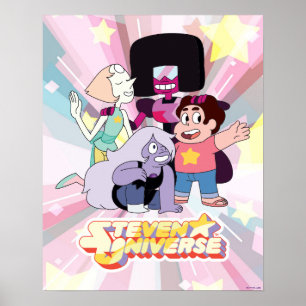 スティーブン・ユニバース Crystal Gem Group Huddle ポスター