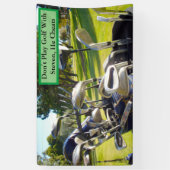 スティーブ遊ンとゴおもしろいルフを止める 横断幕 (縦)