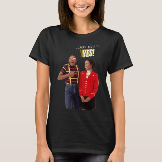 スティーブ・ウルケル一家S彼女はYesと言った！シール Tシャツ (正面)