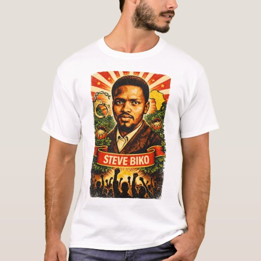 スティーブ・ビコ パン・アフリカ革命Tシャツ Tシャツ (正面)