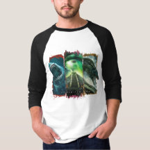 スティーブAltenの男性基本的な3/4枚の袖のRaglanのTシャツ