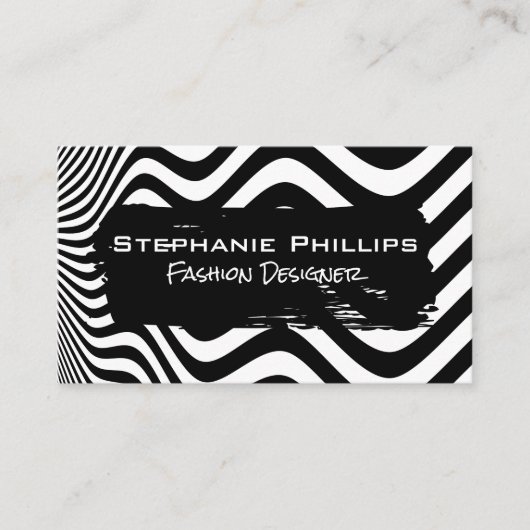 スティープ波 |白黒 名刺 (正面)