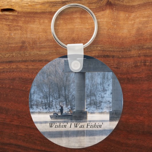 スティームウィンター魚釣りレイクタネコモキーチェーン キーホルダー (正面)