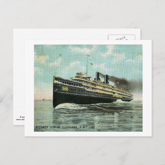 スティームシティオブクリーブランド1909ヴィンテージ ポストカード (正面/裏面)