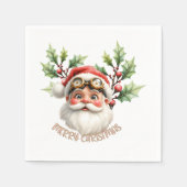 スティームパお洒落ンクサンタクロース スタンダードカクテルナプキン (正面)