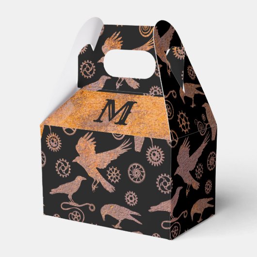 スティームパンクさびたギアズアンドクロウズモノグラムゲーブル フェイバーボックス (正面サイド)