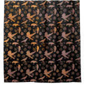 スティームパンクさびたスチールギアとカラス シャワーカーテン (正面)