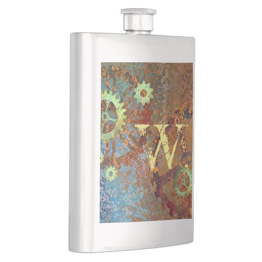 スティームパンクさびた時計製造ギア フラスク (右)