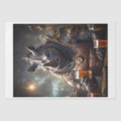 スティームパンクのアーマーでライノの戦士ビールを飲む –  薄葉紙 (正面)