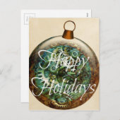 スティームパンクのクリスマスオーナメント シーズンポストカード (正面/裏面)