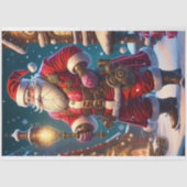 スティームパンクのクリスマス。サンタと金属ギア 薄葉紙 (正面)