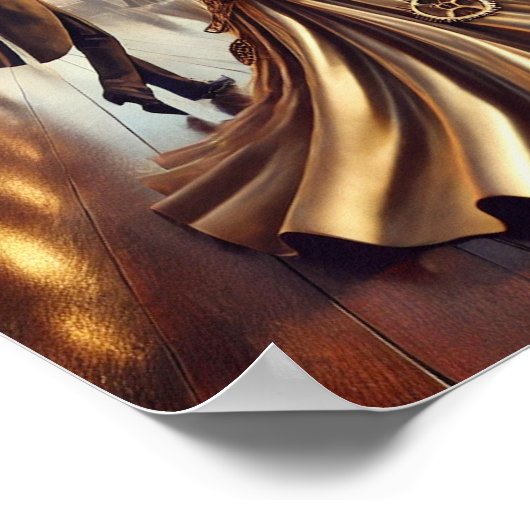 スティームパンクのポスター50飛行船社交ダンス女王 ポスター (角)