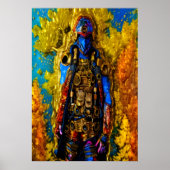 スティームパンクの戦士の鎧 | AIアートポスター ポスター (正面)