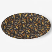 スティームパンクの羽とギア ペーパープレート (アングル)