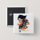 スティームパンクの黒人騎士馬に乗った医師w/フラグ 缶バッジ (正面&裏面)