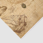 スティームパンクをテーマにした旧ヴィンテージ世界地図 薄葉紙 (詳細)