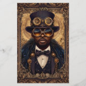 スティームパンクアフリカンアメリカン男性CM6スクラップブック紙 (正面)