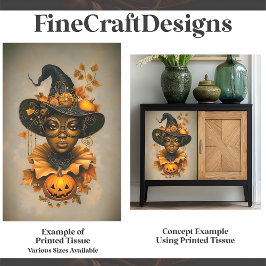 スティームパンクアフリカ系アメリカ人の魔女F6Lデコページ 薄葉紙