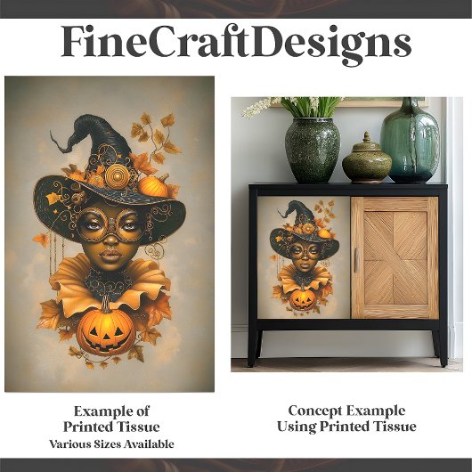 スティームパンクアフリカ系アメリカ人の魔女F6Lデコページ 薄葉紙