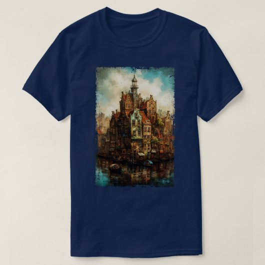 スティームパンクアムステルダムスカイライン1 Tシャツ (デザイン正面)