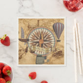 スティームパンクアンティークマップコンパスアドベンチャー スタンダードランチョンナプキン (インサイチュ)