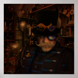 スティームパンクアート – ファンタジー発明者Captain Sean ポスター