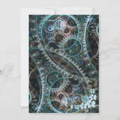 スティームパンクイエローフローラとベージュ結婚ズ 招待状 (裏面)