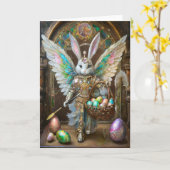 スティームパンクイースターバニーエンジェルナイト カード (黄色い花)